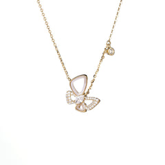 (Two Colours) White Zircon Sweet Bowknot Pendants Collarbone Necklace for Women