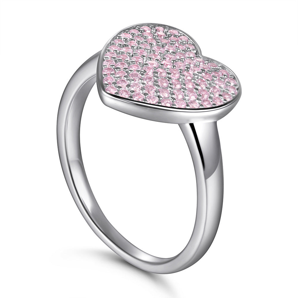 Barbie Heart Zircon Silver Ring for Women