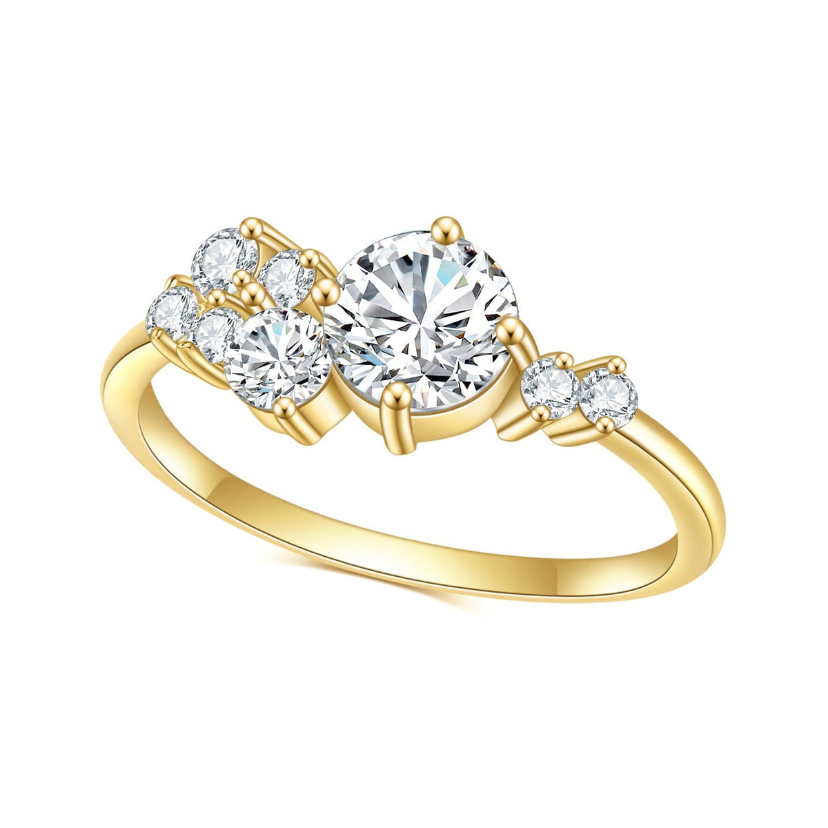 Golden 14k gold plated on S925 Sterling Silver with Zircon Ring