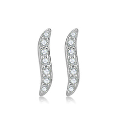 Zircon S-shaped Silver Studs Earrings for Women