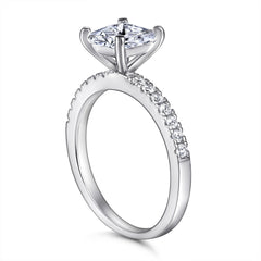 (1.0CT) Princess Cut zircon Solitaire silver ring for women