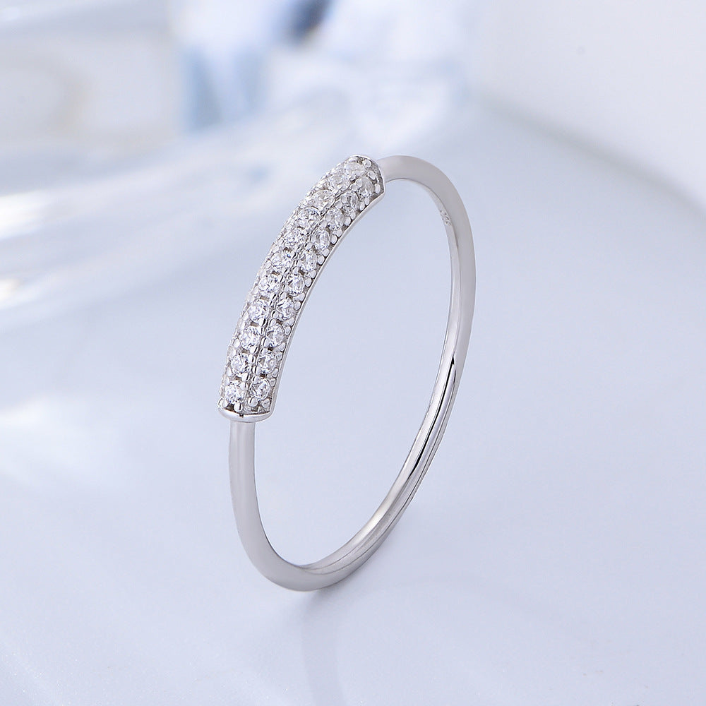 White Zircon Fashion Sterling Silver Ring