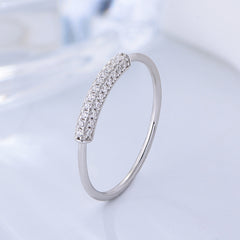 White Zircon Fashion Sterling Silver Ring