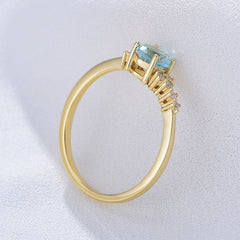 Sky Blue Topaz Cathedral Sterling Silver Ring