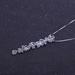 Natural Topaz String Pendant Sterling Silver Necklace for Women