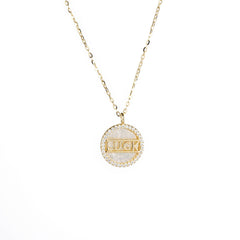 (Two Colours) Luck Plate Pendants Collarbone Necklace for Women