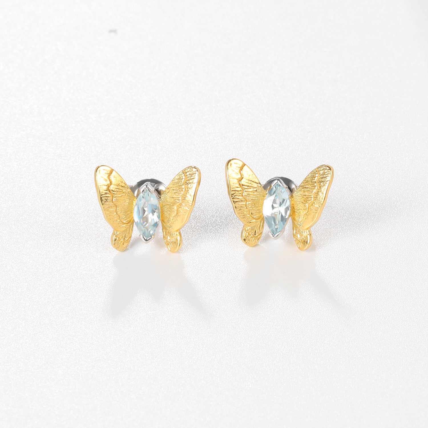 Butterfly Gold Plated Silver Studs Earrings for Women