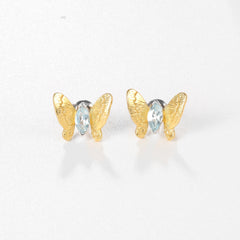 Butterfly Gold Plated Silver Studs Earrings for Women