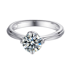 Stylish Petal Four Prongs 1.0 Carat Moissanite Engagement Ring