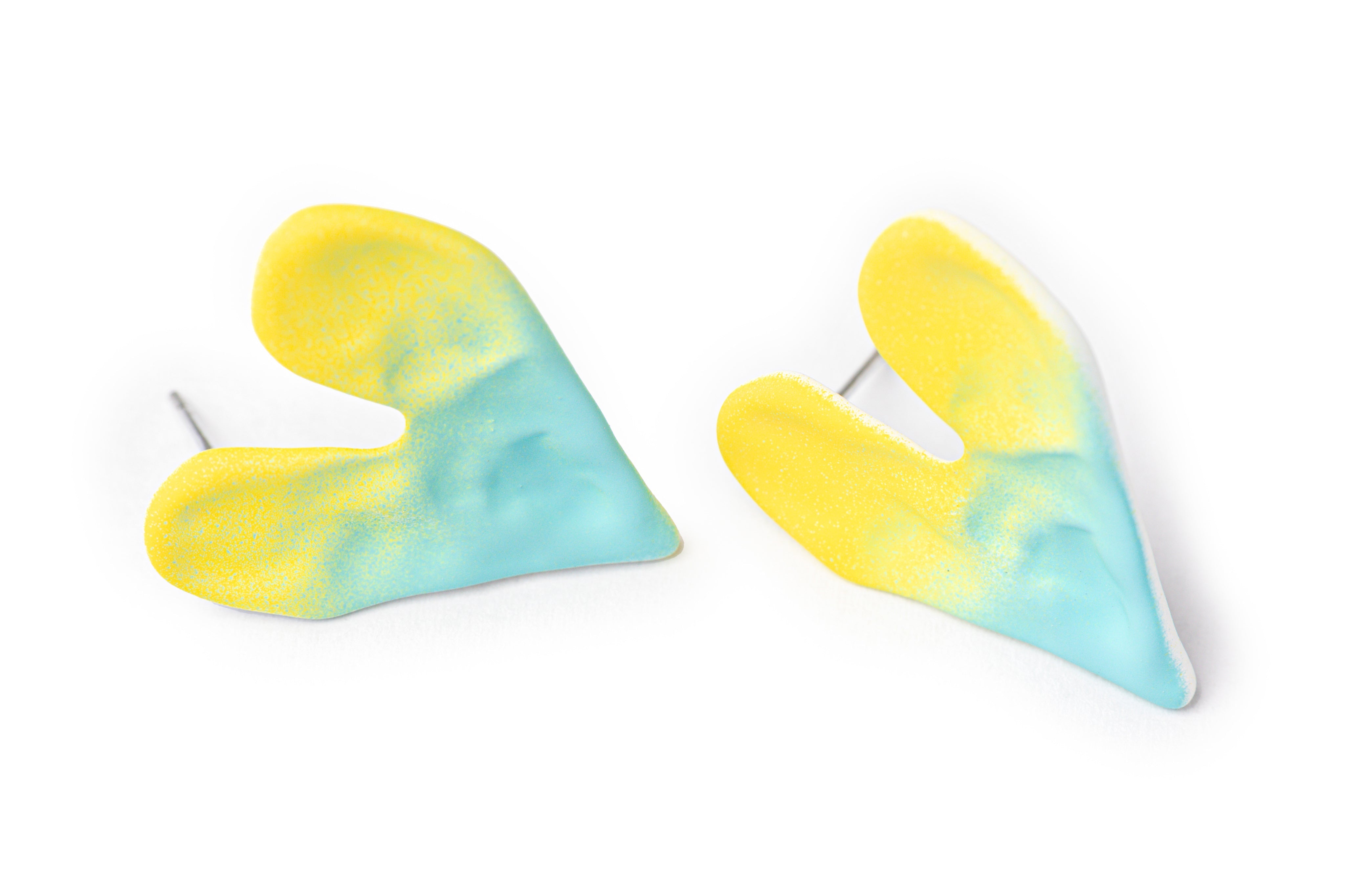 Ocean Heart Studs - Blue Studs for Women