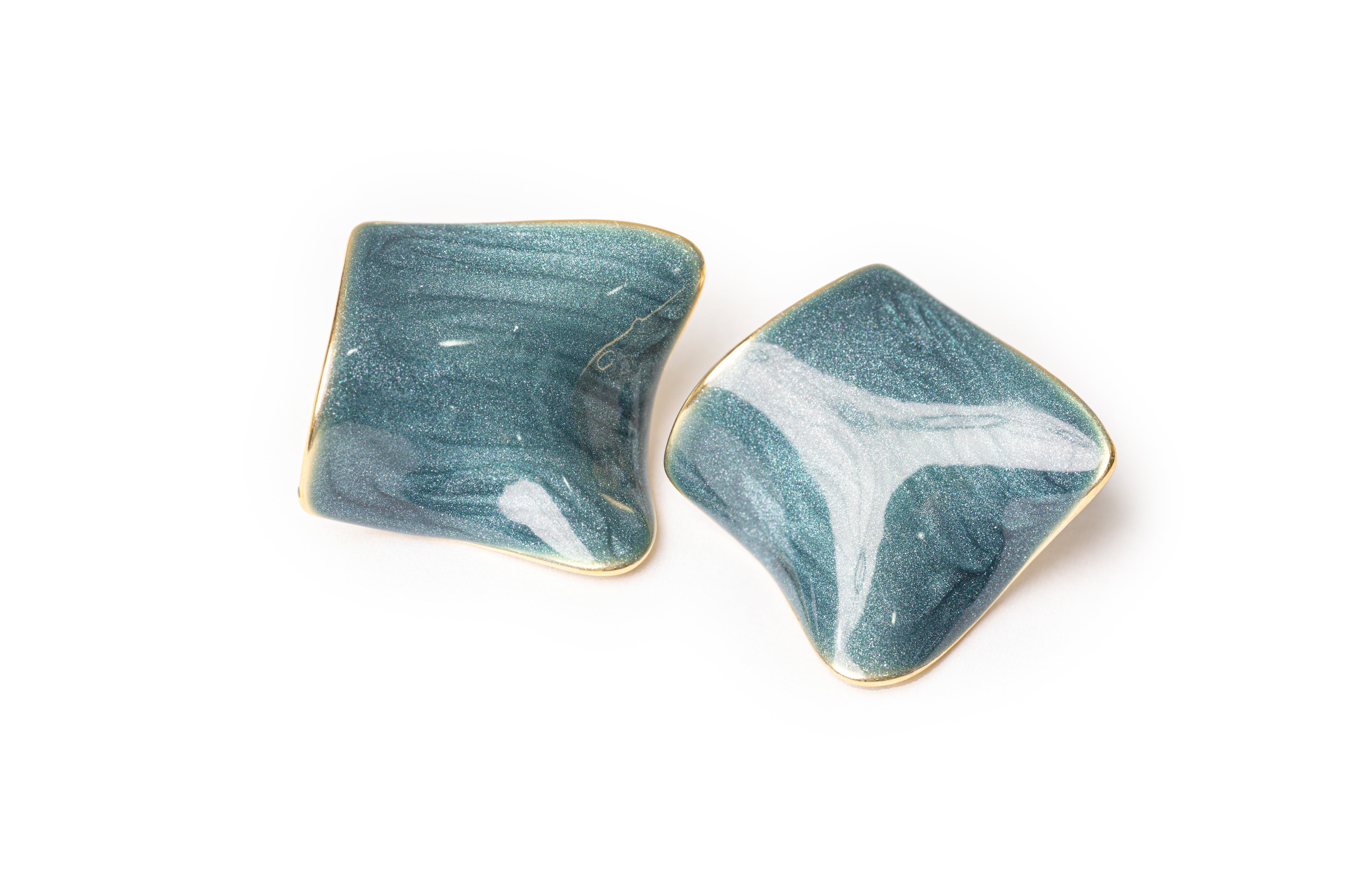 Blue Irregular Ocean Blue Studs