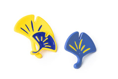 Blue and Yellow Japanese Fan Shaped Studs