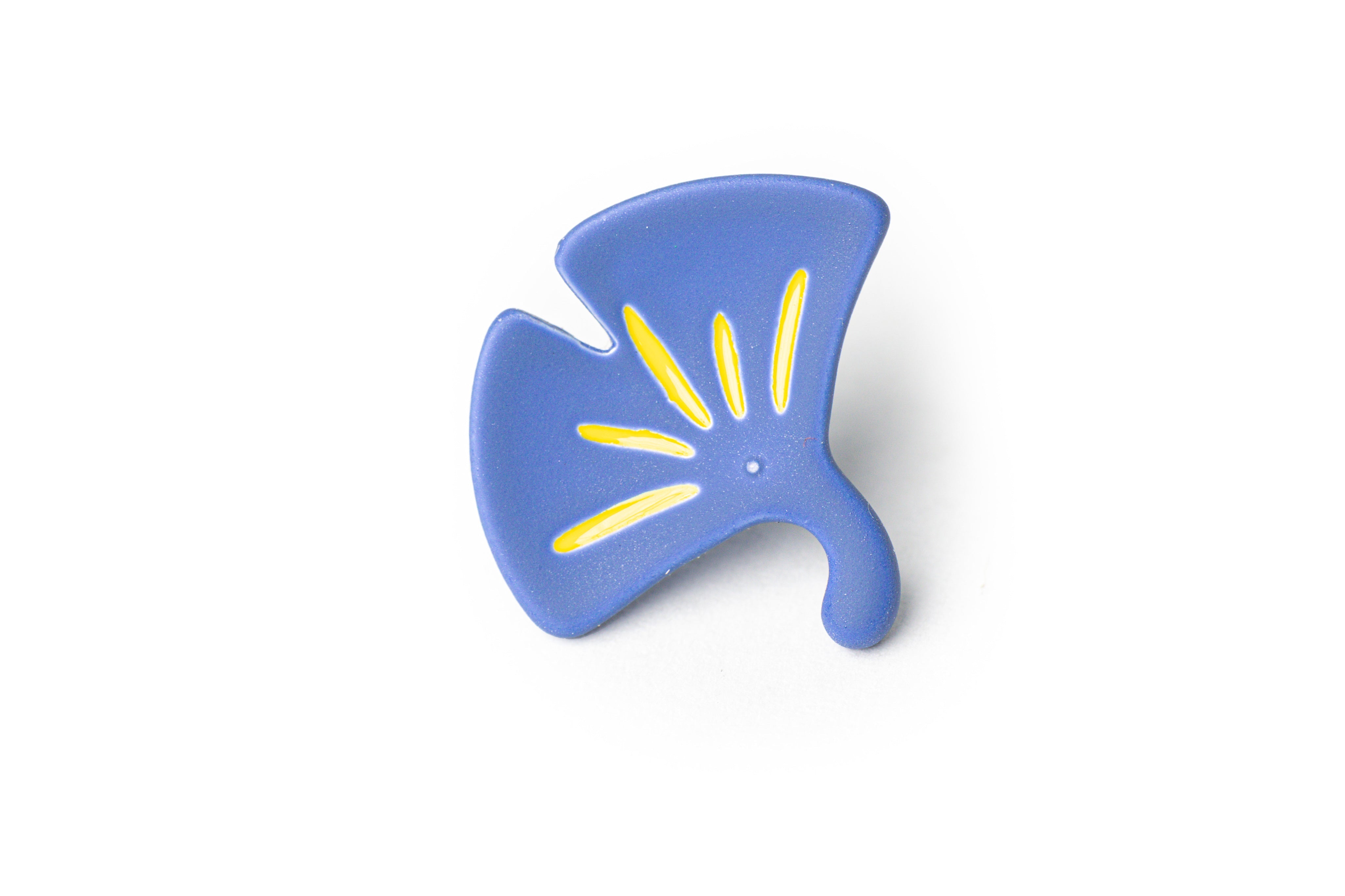 Blue and Yellow Japanese Fan Shaped Studs