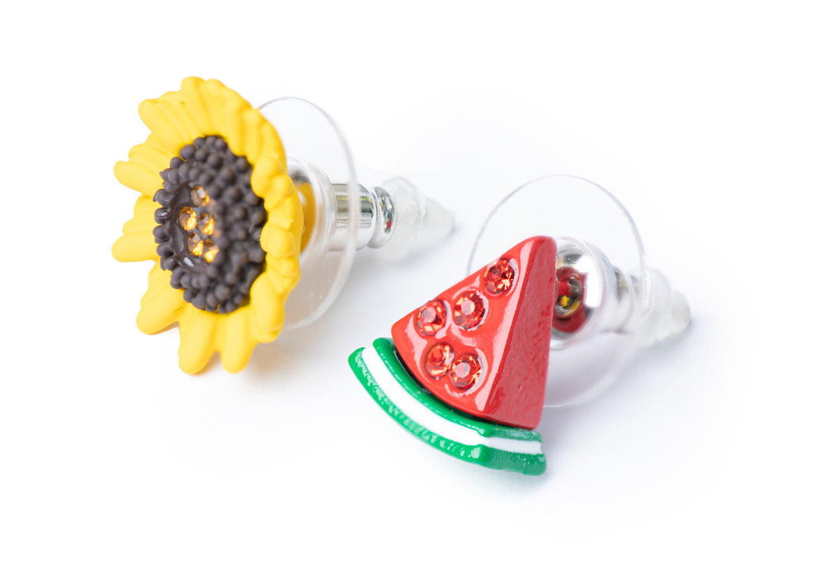 Water Melon X Sunflower Studs Earring