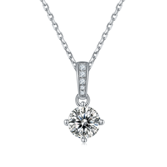 1.0 Carat Round Cut Moissanite Pendant