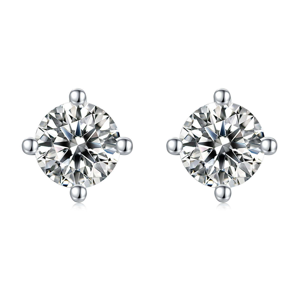 Moissanite Round-Cut Earrings for Women