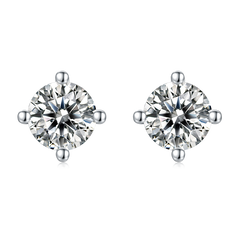 Moissanite Round-Cut Earrings for Women