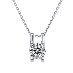 H Shape Round Cut Moissanite Pendant