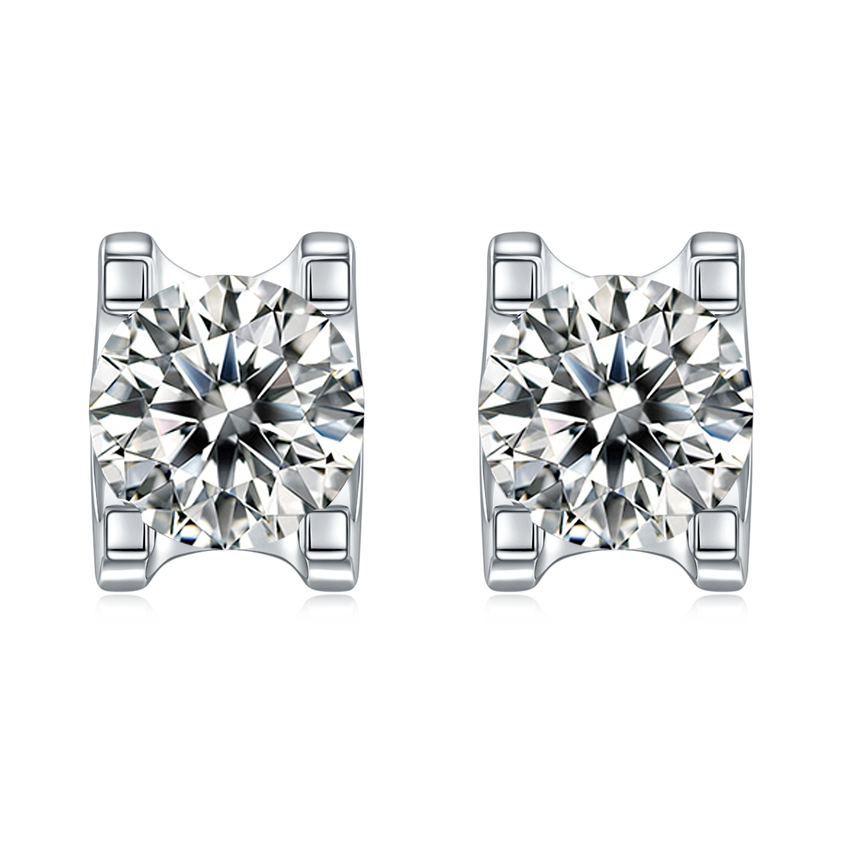 Moissanite Round Cut Earrings for Women