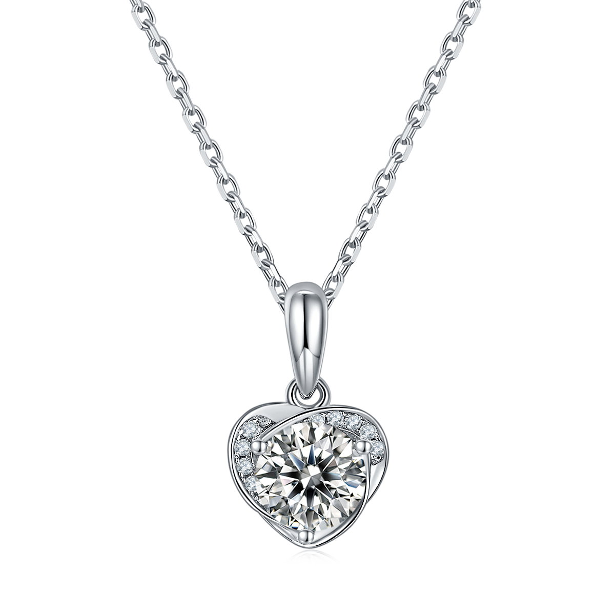 Heart Halo 1.0 Carat Moissanite Pendant