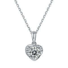 Heart Halo 1.0 Carat Moissanite Pendant