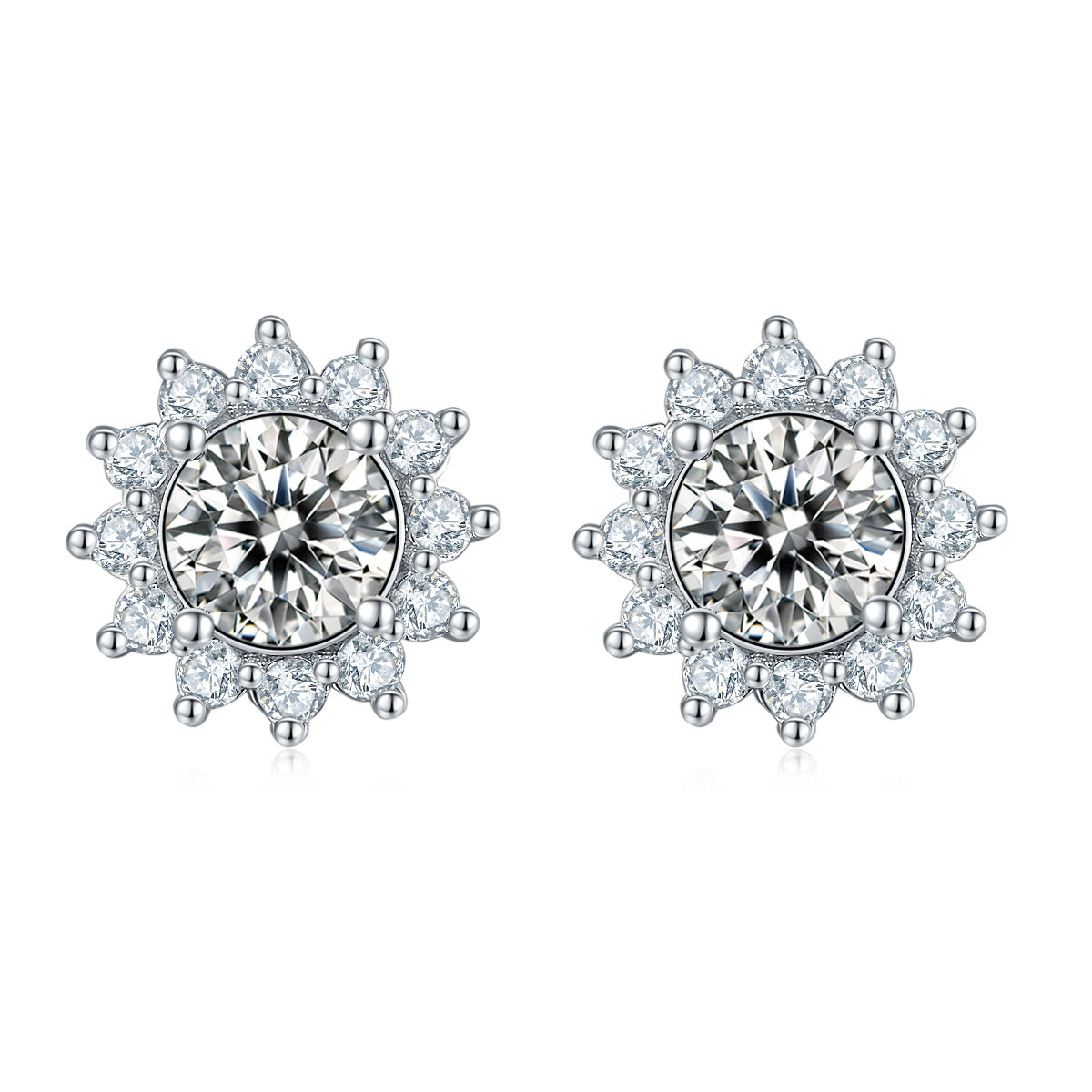 Sunflower Moissanite Earrings for Women