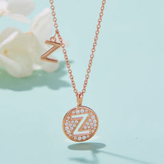 Circle Letter Z Moissanite Necklace