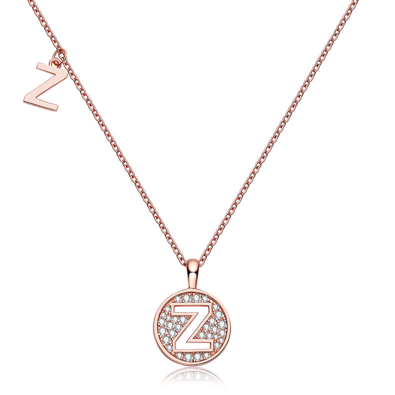 Circle Letter Z Moissanite Necklace