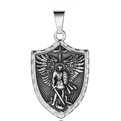 War God Angel Shield Titanium Steel Pendant for Men