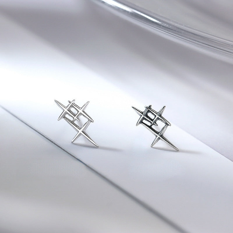 starlight design silver studs earrings for women