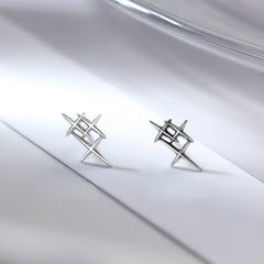 starlight design silver studs earrings for women