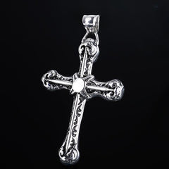 Latin Cross with Cross Star Titanium Steel Pendant for Men