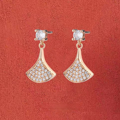 Full Zircon Small Skirt Silver Studs Earrings for Women