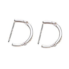 U-shaped with Zircon Silver Studs Earrings for Women