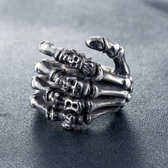 Halloween Skeleton Claw Titanium Steel Ring for Men