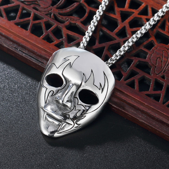 Bat Demon Mask Titanium Steel Necklace for Men