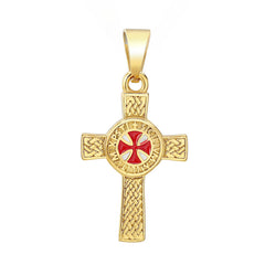 Red Cross Celtic Cross Titanium Steel Pendant for Men