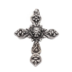 Halloween Skull Childern Flower Latin Cross Titanium Steel Pendant for Men