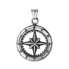 Octagonal Star Compass Titanium Steel Pendant for Men