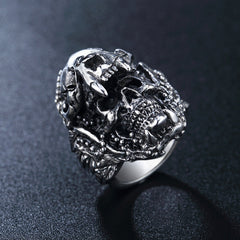 Halloween Monster Skull Titanium Steel Ring for Men