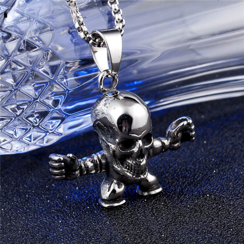 Halloween Little Skull Titanium Steel Necklace for Men