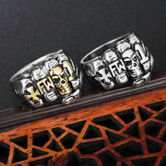 Halloween Skull Fist Titanium Steel Ring for Men