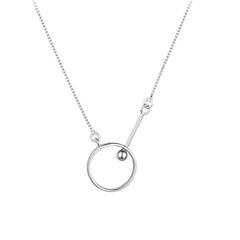 Stylish Circle Ring Silver Necklace for Women