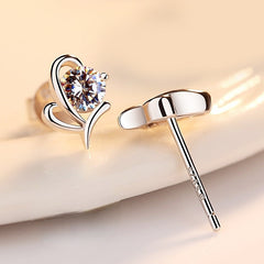 Retro Butterfly with Zircon Silver Studs Earrings for Women