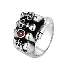 Halloween Skull Fist Titanium Ring for Men