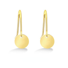 Round Pendant Silver Hook Earrings for Women