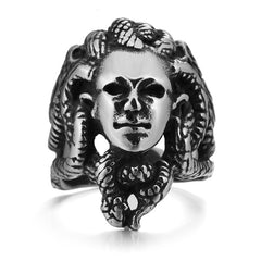 Snake Head Medusa Titanium Steel Ring for Men