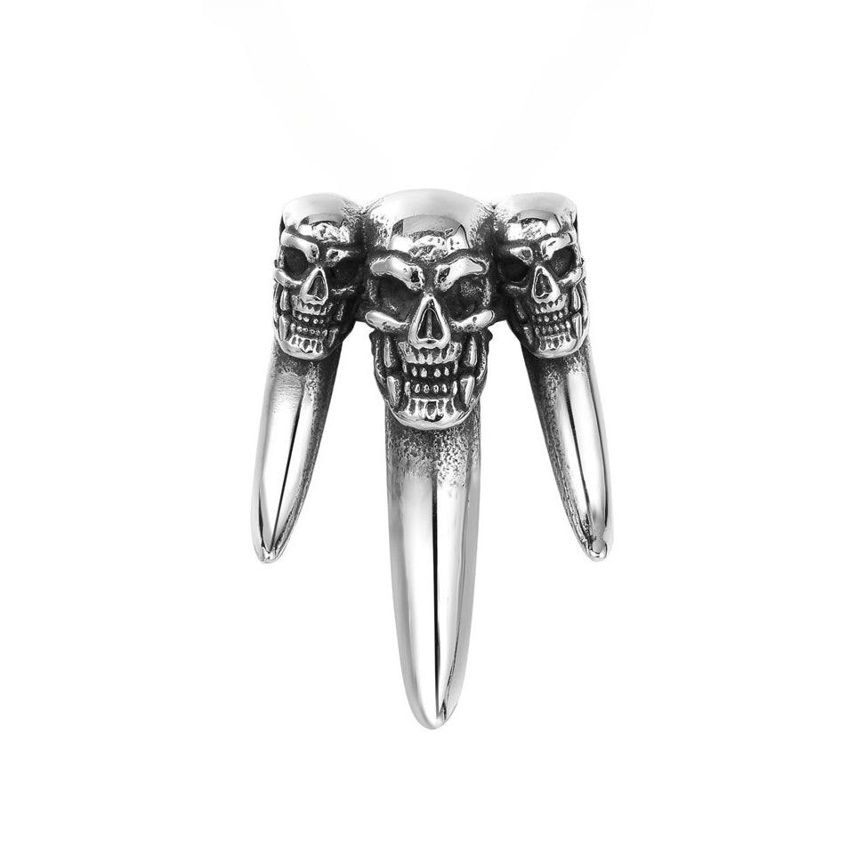 Halloween Skull Wolf Teeth Titanium Steel Pendant for Men