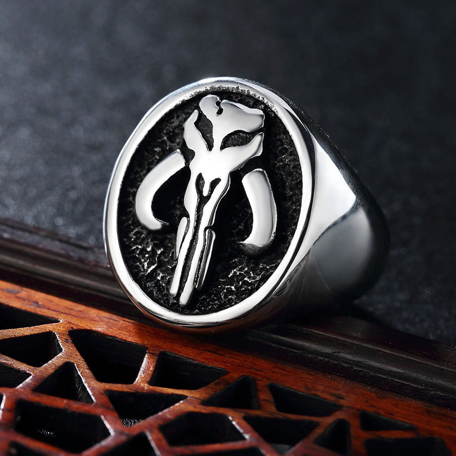 Halloween Alien Skull Titanium Steel Ring for Men