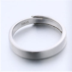 Glossy Silver Couple Ring for Women